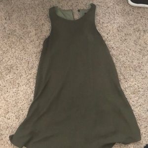 Olive green chiffon shift dress Lulus